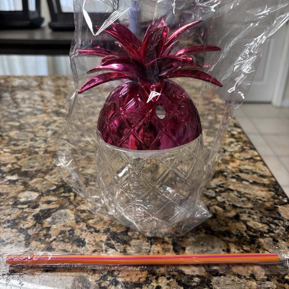Limited Edition Dunkin Donuts' Pineapple Cup New Authentic With Straw